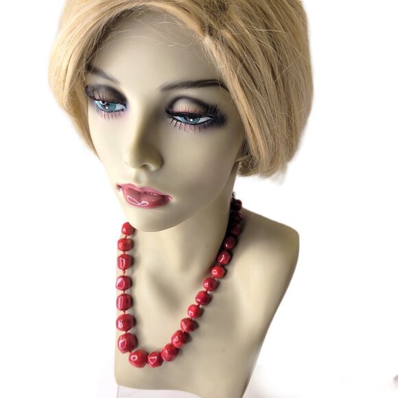 Natural Red Coral Irregular Beads Necklace - Picture 13 of 13